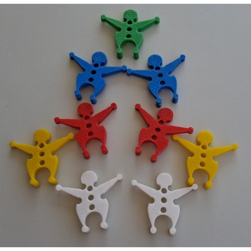 Vintage Plastic Acrobat Stacking Balancing Men Figures Toy Lot of 8 Colorful